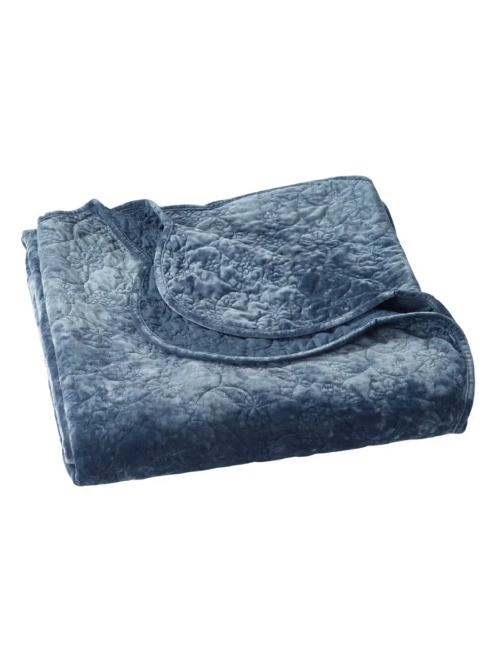 The Pioneer Woman Home Blue Dust Cottage Eloise Floral 100% Poly Velvet Quilt